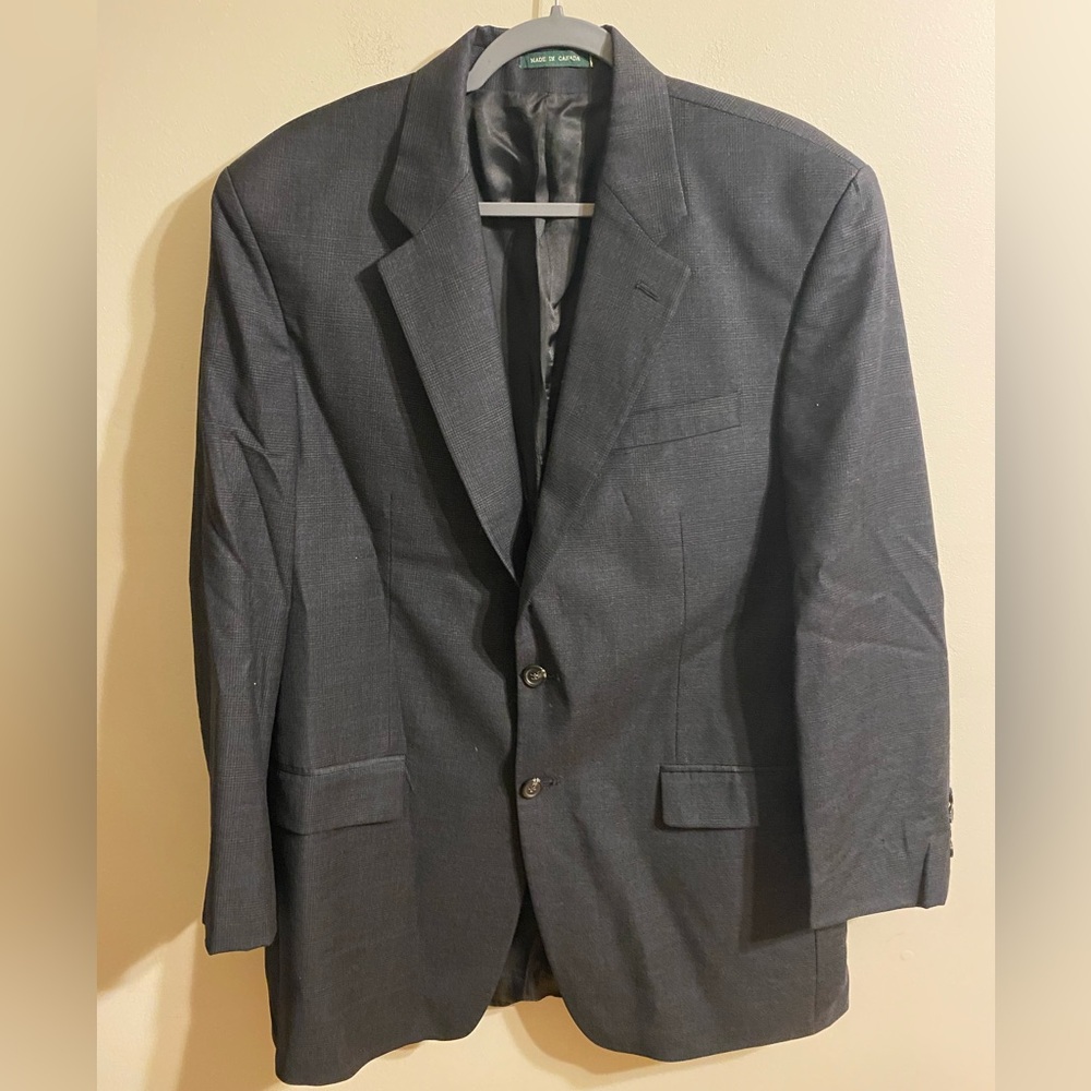 Men's LRL Lauren Ralph Lauren Gray Pinstripe Suit Jacket Sport Coat Size 44L‎